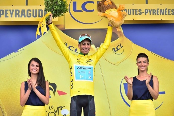 Fabio Aru en el Tour de Francia tras ponerse líder