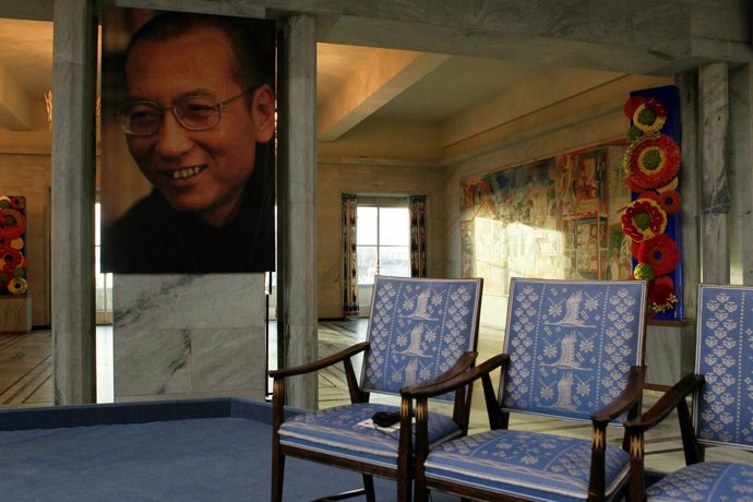 Silla vacía de Liu Xiaobo en la ceremonia del Nobel