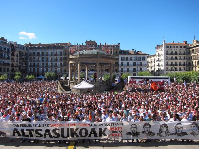 Manifestación en Pamplona en apoyo a los detenidos de Alsasua