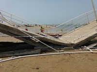 Cuatro heridos al ceder parte del pantalán de Bajo de Guía en Sanlúcar (Cádiz)