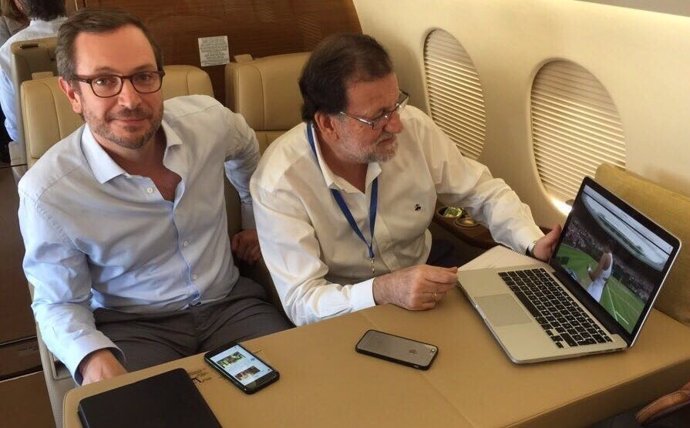 Mariano Rajoy siguiendo la final de Wimbledon de Muguruza