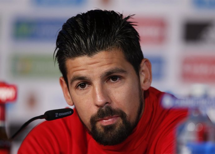 Nolito, con la selección española, en rueda de prensa