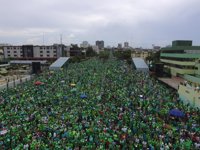 Cientos de dominicanos se suman a la Gran Marcha Verde Nacional contra la corrupción y la impunidad