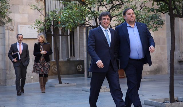 C.Puigdemont y O.Junqueras en una imagen de archivo.