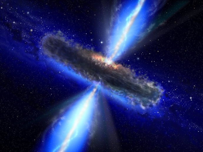 This Artist's Impression Shows The Dust Torus Around A Super-Massive Black Hole.