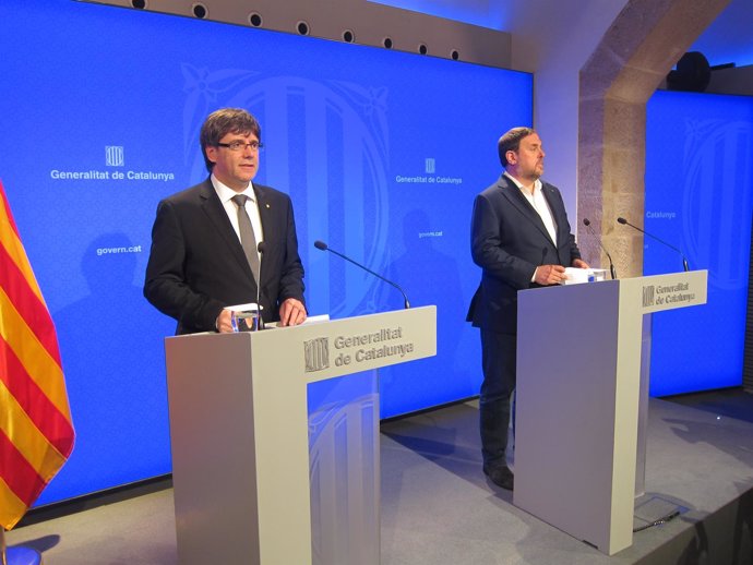 Carles Puigdemont y Oriol Junqueras