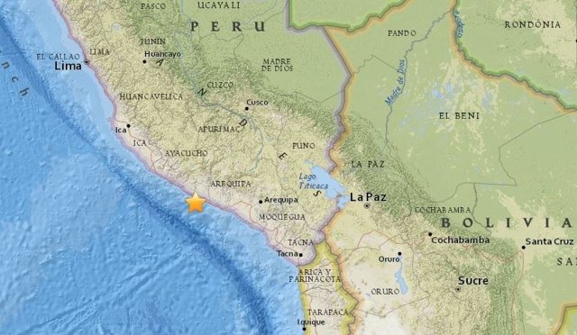 Terremoto de magnitud 6,3 registrado en el suroeste de Perú