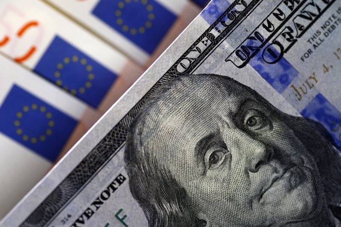 A picture illustration shows U.S. Dollar and Euro banknotes in Sofia March 12, 2