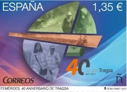 Sello conmemorativo del 40 aniversario de Tragsa