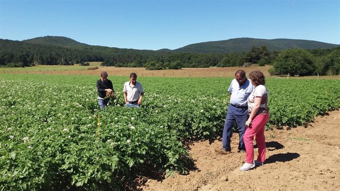 La consejera, en la finca de Remendia.