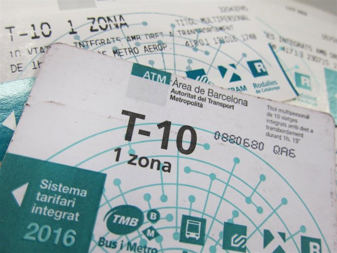 Tarjeta T10 del metro de Barcelona