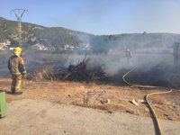 Un incendio en una fábrica de madera de Orihuela (Alicante) calcina 300 metros cuadrados de palés