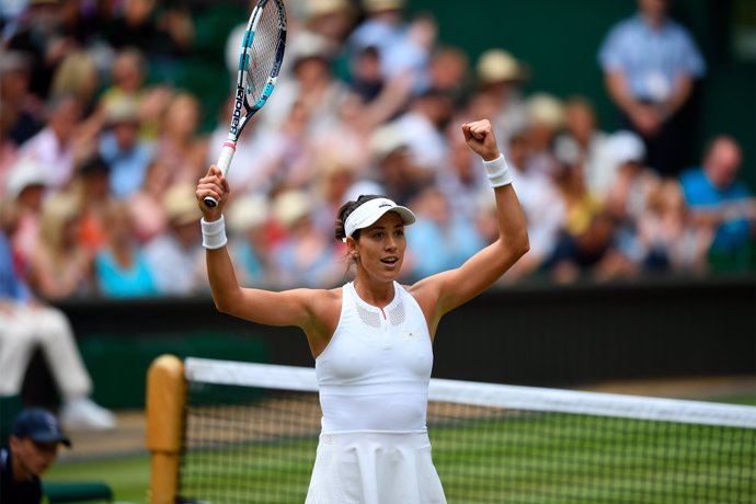 Muguruza celebra su victoria 