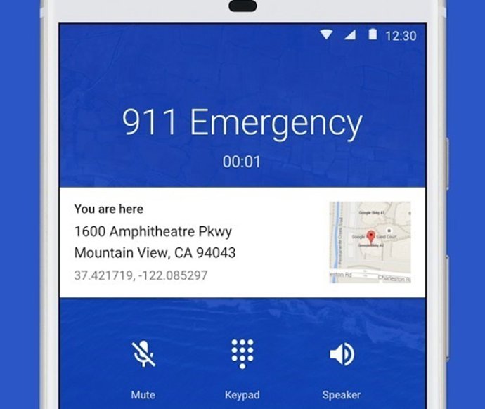 Llamada de emergencia a través de la aplicación Teléfono de Google