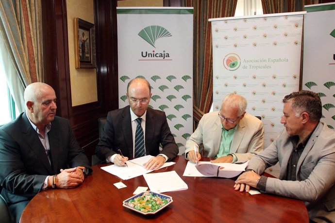 Firma convenio entre Unicaja Banco y productores de fruta tropicales.