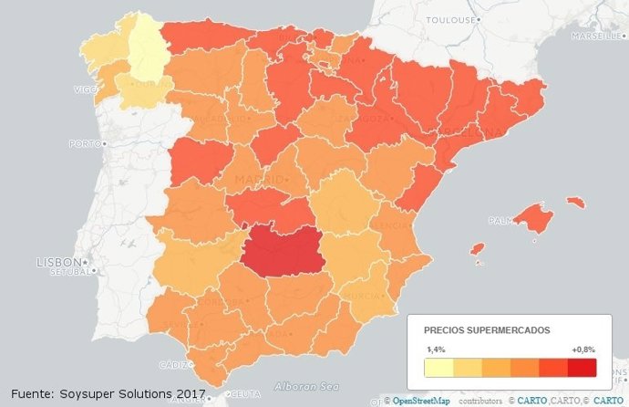 Barómetro anual de precios regionales de supermercados