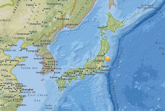 Terremoto de magnitud 5,8 al este de Japón