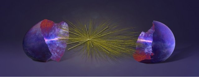 Representación artística del colisionador cosmológico