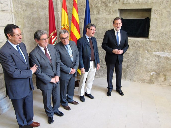 El delegado E.Millo, el alcalde A.Ros, el ministro A.Nadal y el pte.M.Rajoy