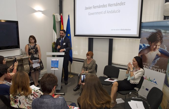 Francisco Javier Fernández presenta el nuevo Big Data de Andalucía en Bruselas.