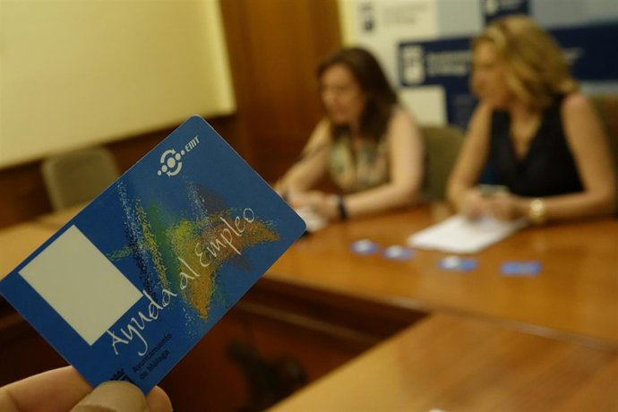 Tarjeta bonobus para parados málaga capital EMT rojo y maeso 