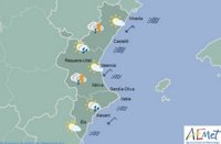Las tormentas remitirán al final de este viernes y las máximas bajarán en el interior de la Comunitat