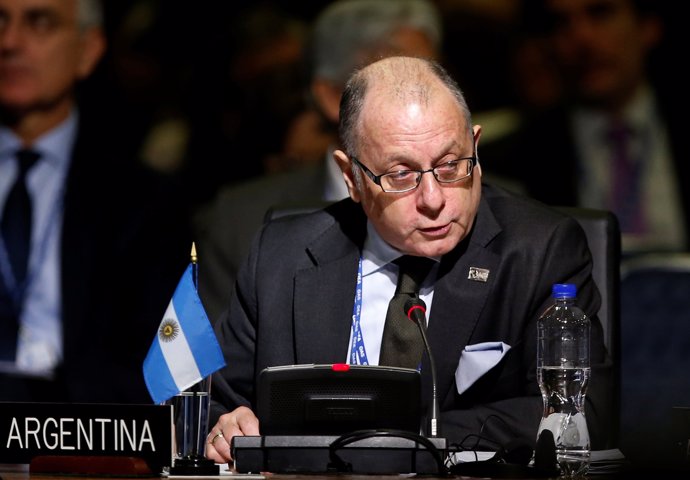 Argentine Foreign Minister Jorge Faurie speaks during the Organization of Americ