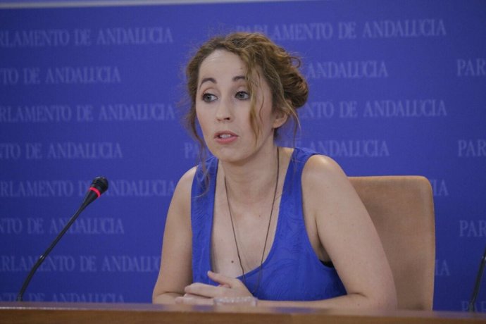 La diputada de Podemos Andalucía Mercedes Barranco en rueda de prensa