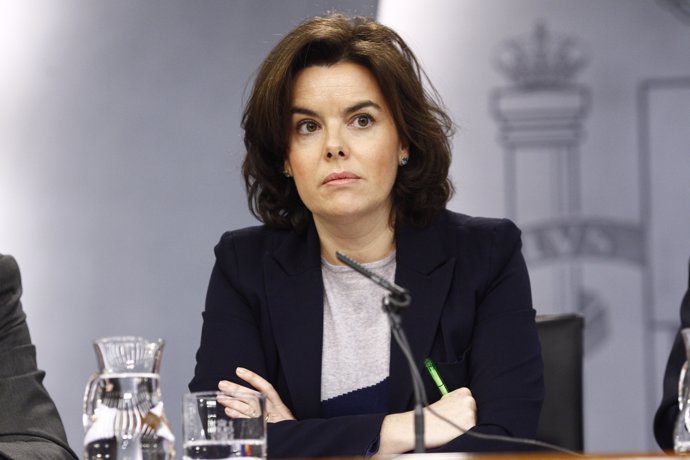 Soraya Sáenz de Santamaría en la roda de premsa després del Consell de Ministres