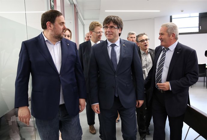 El viceprecident O.Junqueras i el president C.Puigdemont a Tortosa.