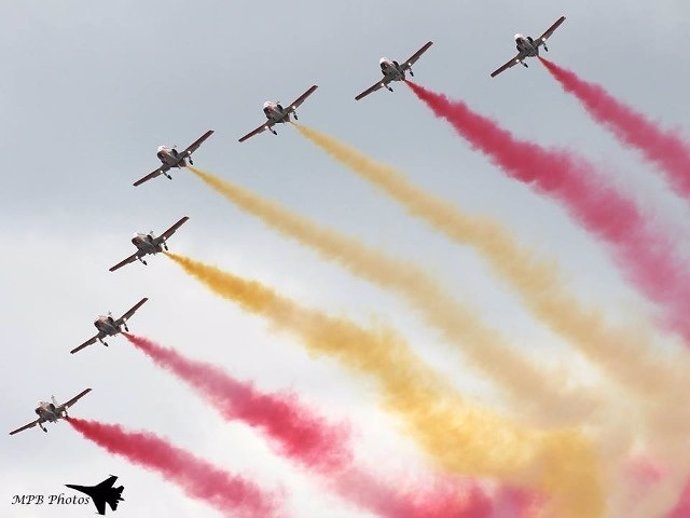 La Patrulla Águila, durante una exhibición