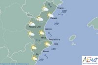 Chubascos y tormentas acompañarán este lunes al interior de Castellón, con rachas de viento de 80 km/h