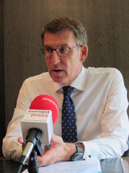 Núñez Feijóo, durante la entrevista concedida a Europa Press