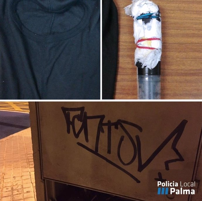 La Policía Local de Palma detiene a un individuo que relizaba pintadas con spray