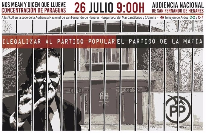 Protesta de la Coordinadora 25S contra Rajoy en la Audiencia Nacional