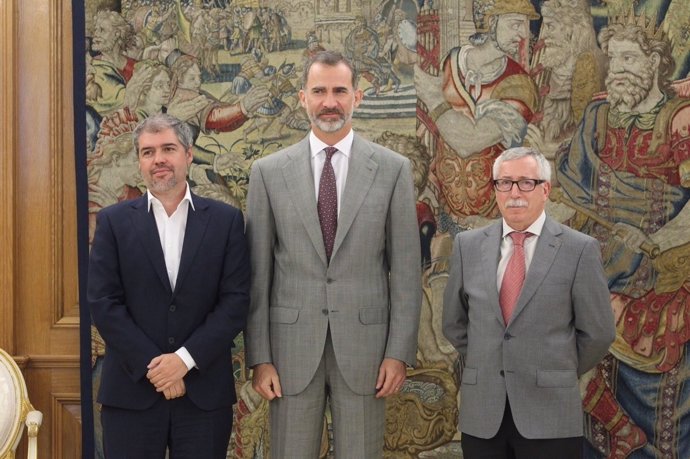 El Rey recibe a Unai Sordo e Ignacio Fernández Toxo