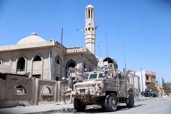 Vehículo militar de Estados Unidos en Mosul