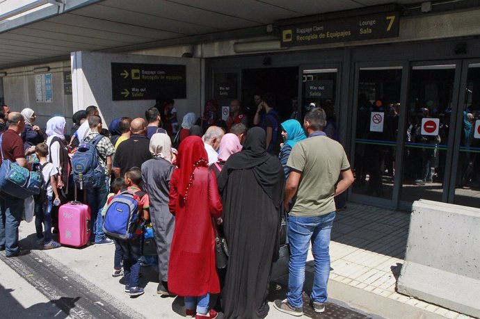 Refugiados sirios llegan a España