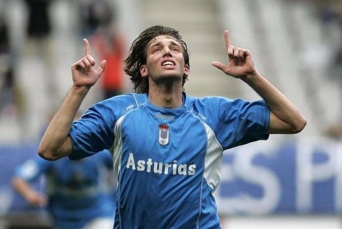 Michu en su primera época en el Oviedo