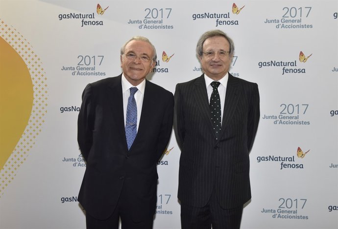 Isidre Fainé al costat de Rafael Villaseca, en la junta de Gas Natural Fenosa