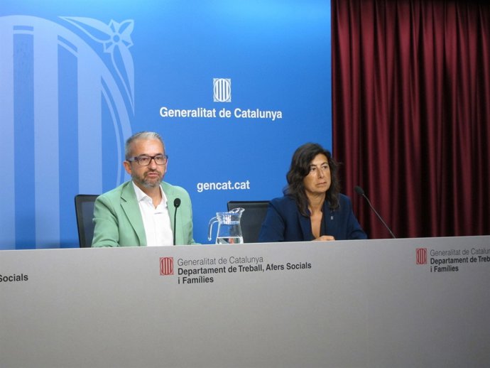 El secr. De Treball J.Ginesta i la dtora. D'Igualtat M.Mata