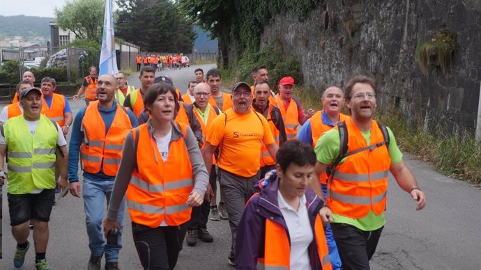 Ana Ponton en la marcha de trabajadores de Ferroatlántica