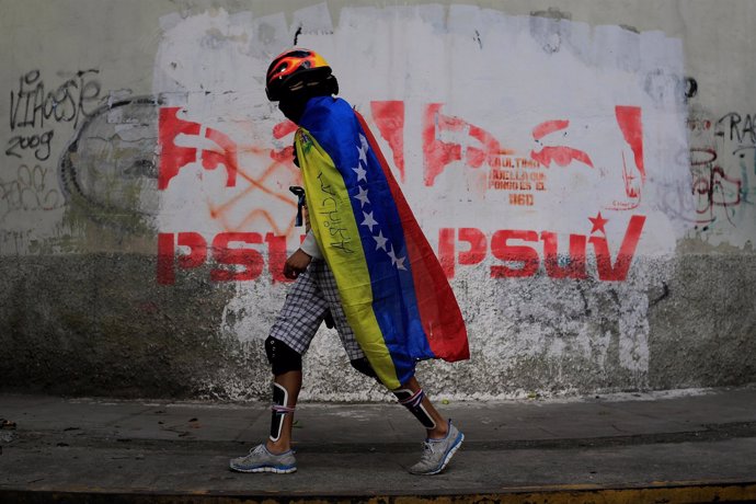 Manifestante en Caracas