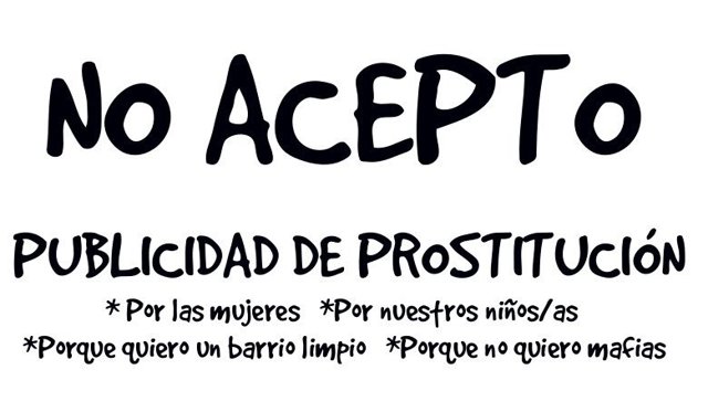 No acepto publicidad de prostitución