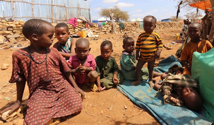 Niños desplazados en Somalia