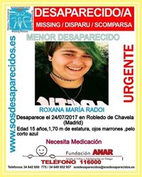 Buscan a una chica de 15 años que el lunes se fue de casa en Robledo de Chavela tras discutir con sus padres