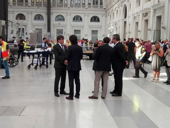  Carles Puigdemont, Enric Millo i Joaquim Forn en l'accident de tren