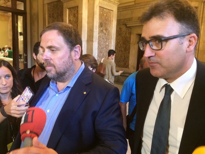 El vicepresident O.Junqueras i el secretari d'Hisenda L.Salvadó