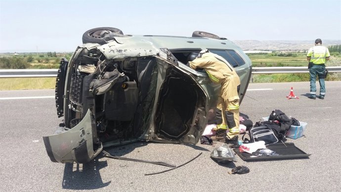Accidente en la AP-68, cerca de Alagón