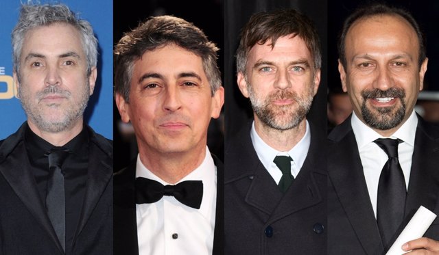 Alfonso Cuarón, Alexander Payne, Paul Thomas Anderson y Asghar Farhadi